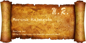 Mercsa Rajmunda névjegykártya